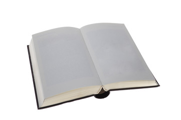 Open Old Book With Blank Pages, Isolated on White