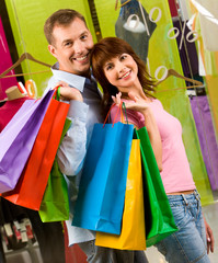 Happy shoppers