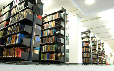 Library bookshelves