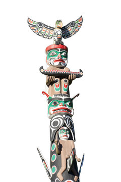 Part of Totem Pole on White