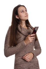 Naklejka premium woman and phone
