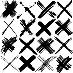 grunge cross marks