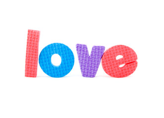 Fototapeta premium colorful letters with love isolated on white background