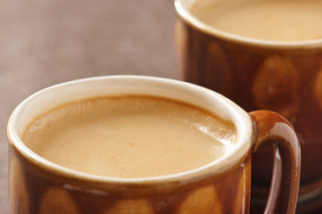 Cups of cappuccino