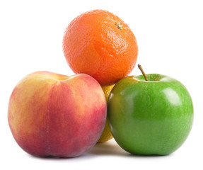 Some fruits on white