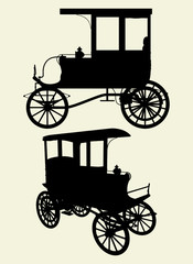Fototapeta na wymiar Victorian Cabs Carriage Vector 01