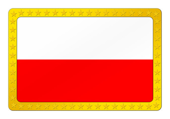 Obraz premium 3D-Button - Flagge von Polen