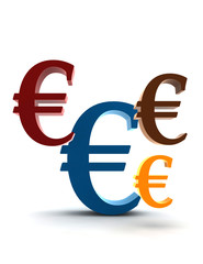 isolated euro symbol on white