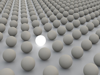 3D concept rendering depicting individualism and uniqueness