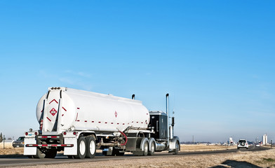Independent trucker hauling fuel