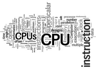 CPU / Chip / Microprocessor word collage