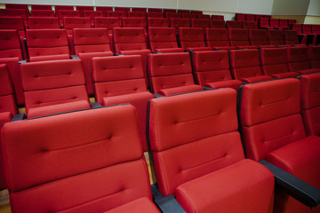 red chairs in the hall