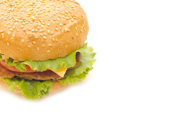 Hamburger isolated on white background