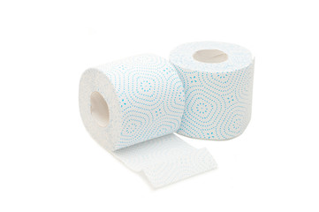 Toilet paper isolated on white