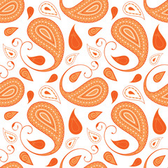 Orange Paisley Pattern - 17265686
