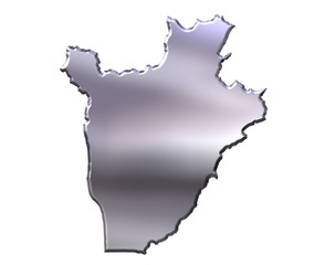 Burundi 3D Silver Map