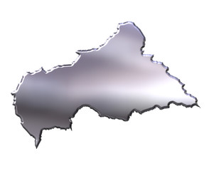 Fototapeta premium Central African Republic 3D Silver Map