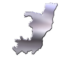 Fototapeta premium Congo Republic of 3D Silver Map