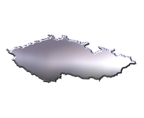 Czech Republic 3D Silver Map