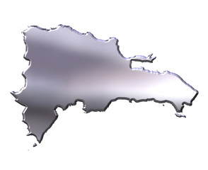 Dominican Republic 3D Silver Map