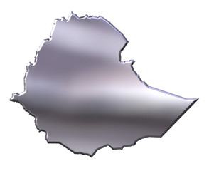 Ethiopia 3D Silver Map
