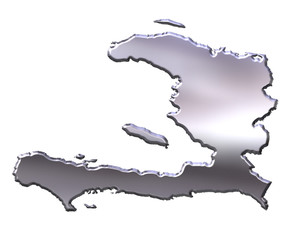 Obraz premium Haiti 3D Silver Map