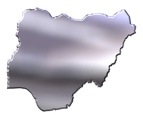 Nigeria 3D Silver Map