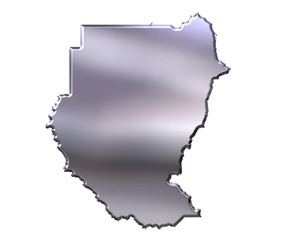 Sudan 3D Silver Map