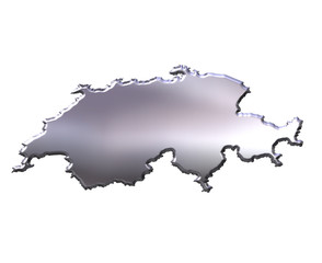 Switzerland 3D Silver Map