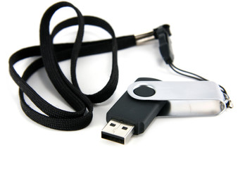 USB memory stick on white