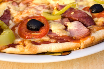 Pizza on White Plate