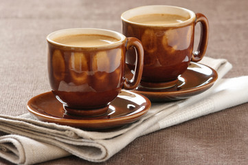 Cups of cappuccino