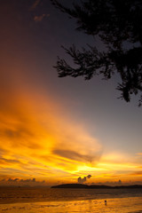 Sunset at Ao Nang beach, south of Thailand