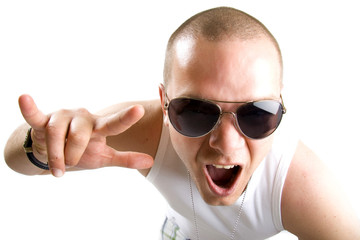 characteristic heavy metal hand gesture