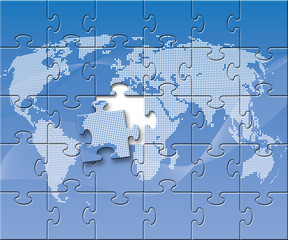 Puzzled globe