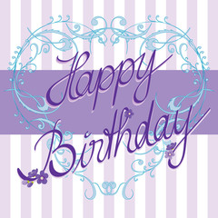 Happy Birthday-mit floralem Ornament