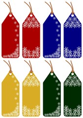 set of 8 christmas tags