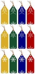 set of 12 christmas tags