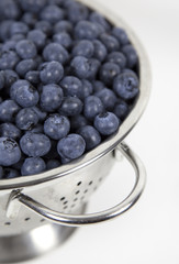Blueberries in Stainless Colander