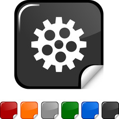 Gear sticker icon. Vector illustration