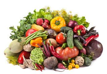 Vegetable mix on white