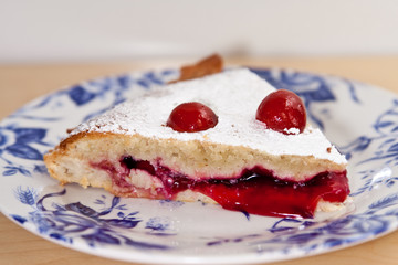 A slice of Bakewell pudding