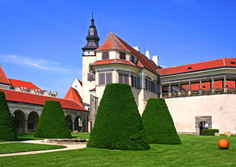 Chateau garden in town Telč