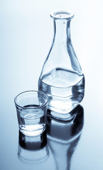 carafe and glass with alcohol