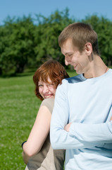Young couple in a park