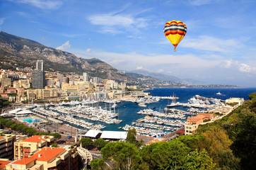 Aerial view of Monaco harbor