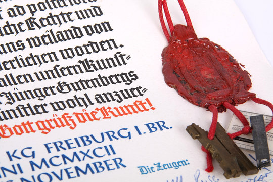 Certificate with seal