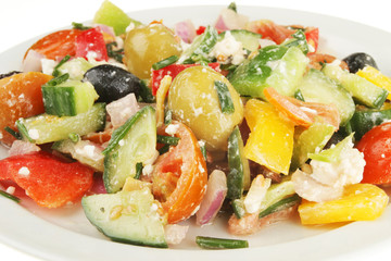 Greek salad closeup
