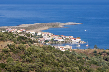 Naklejka premium Village By the Sea