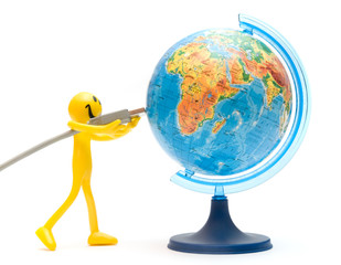 USB plugs into earth. Conceptual